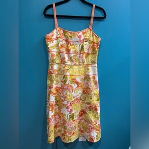Vintage Floral Multicolor Sun Dress Boho